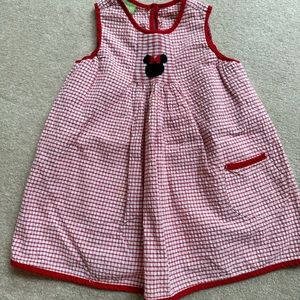 Classic Whimsy Minnie Mouse Seersucker Check Dress, Sz 2T